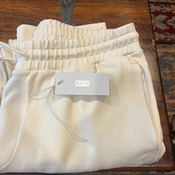 Kith Cream Sweatpants Relaxed Fit Elastic Waistband